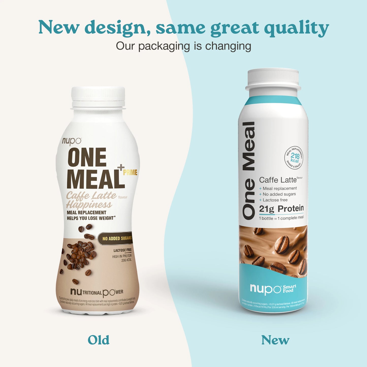 Nupo One Meal RTD Caffe Latte product and packaging display