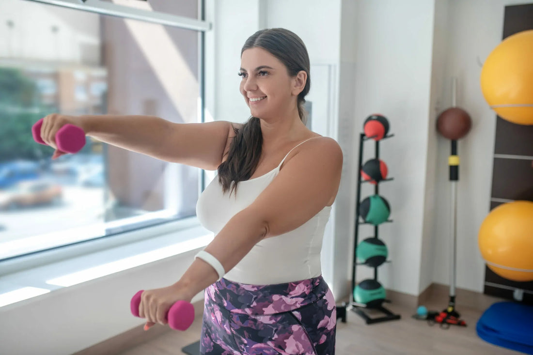 woman training at home