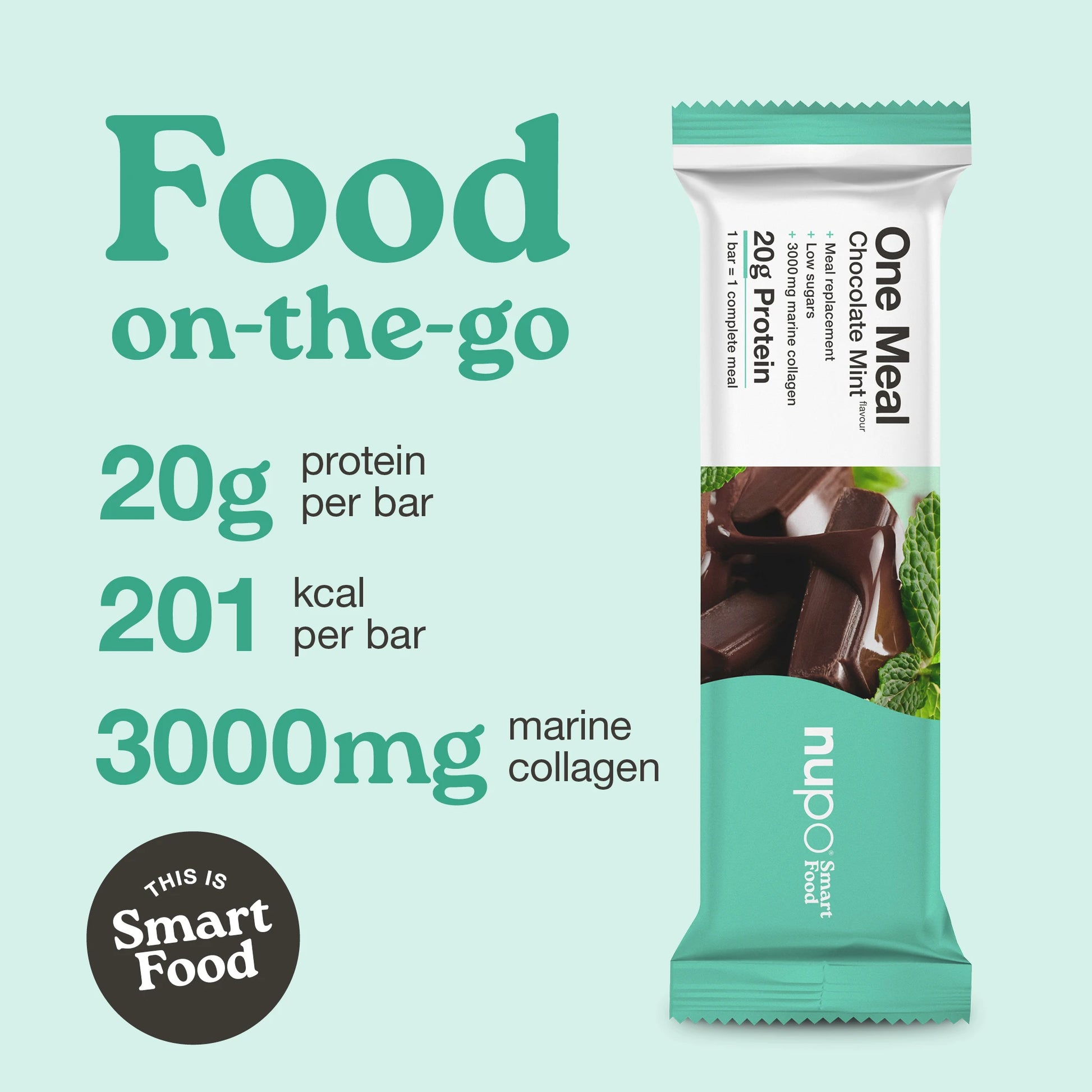 Nupo One Meal Bar Chocolate Mint nutrition facts vitamins minerals