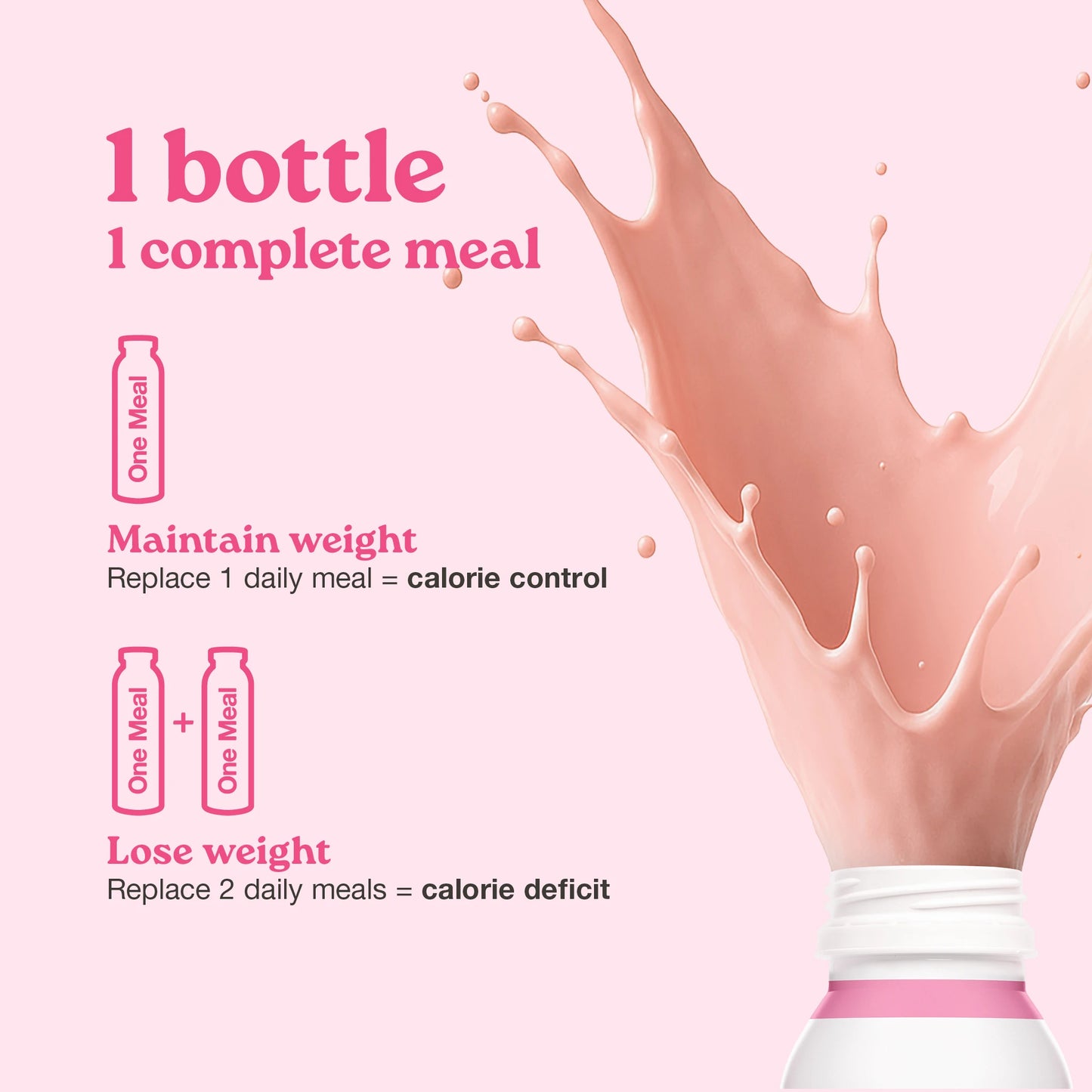 Hand holding Nupo One Meal RTD Strawberry ready to drink shake