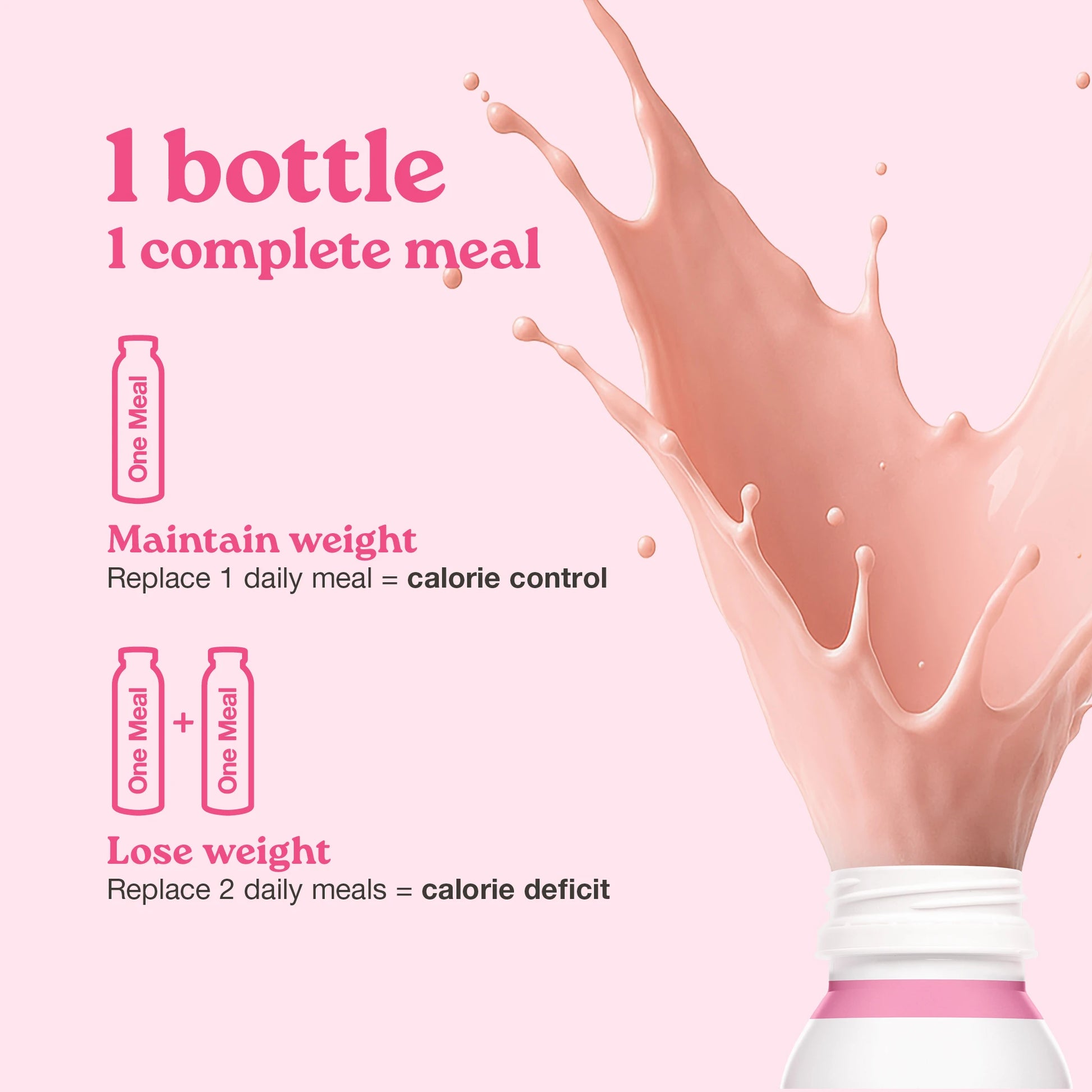 Hand holding Nupo One Meal RTD Strawberry ready to drink shake